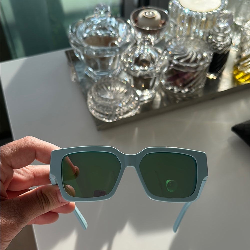 Dior Blue Sunglasses with Green Lenses